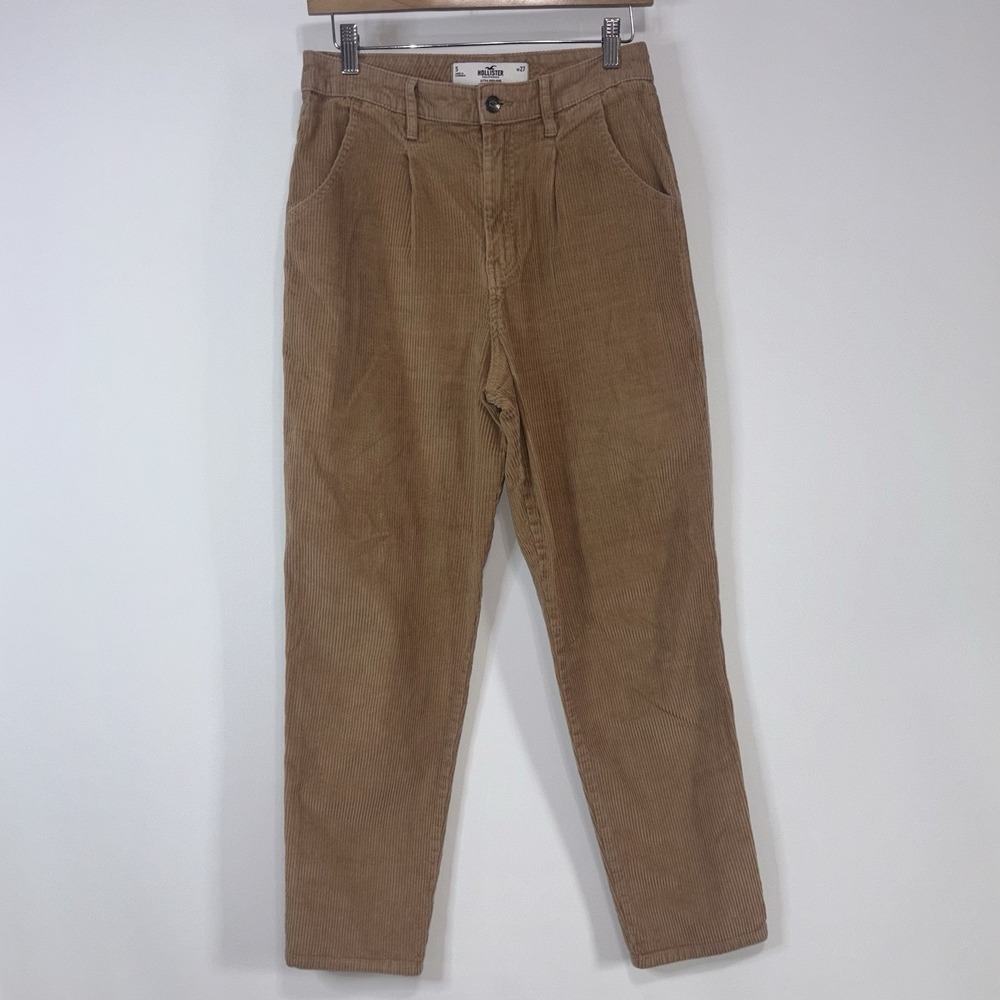 Hollister Ultra High Rise Brown Corduroy Pants Straight Leg W27 Size 5